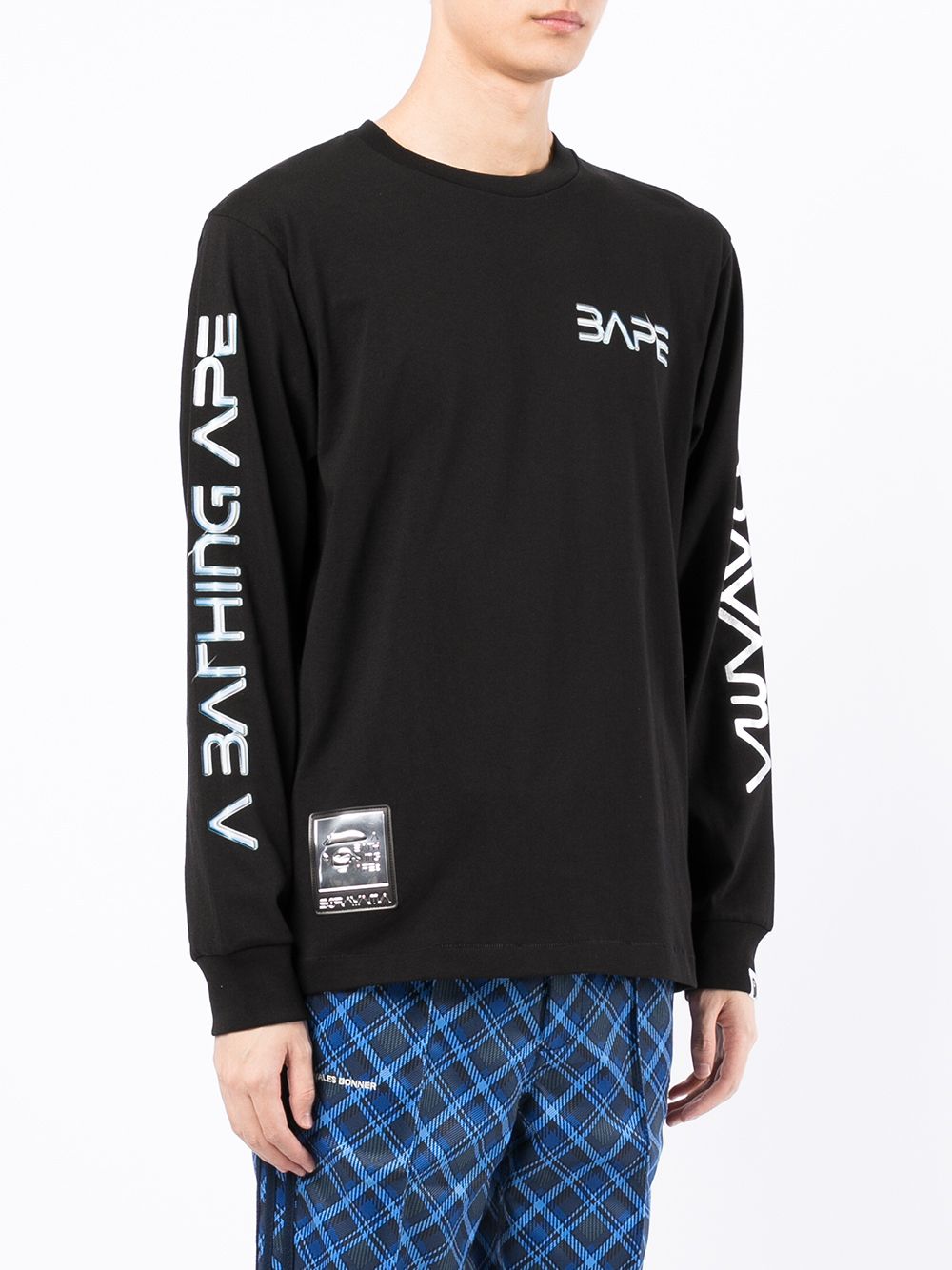 фото A bathing ape® logo-print long-sleeve top