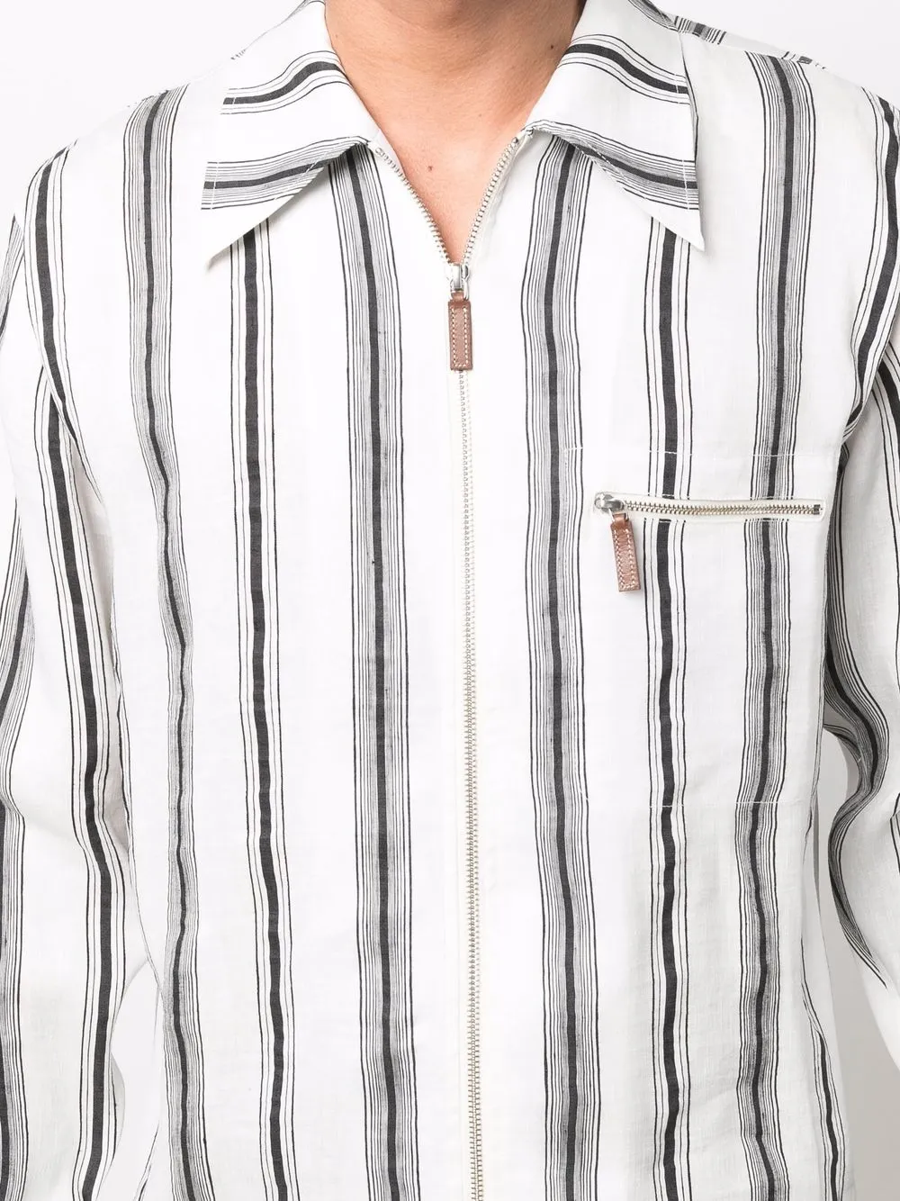 stripe-print shirt