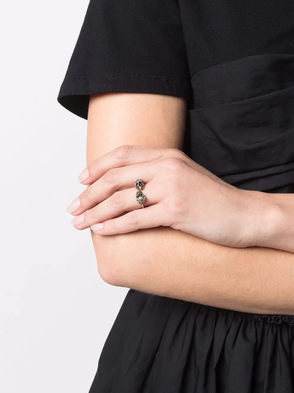 Alexander McQueen Ring met verfraaide doodskop - Goud