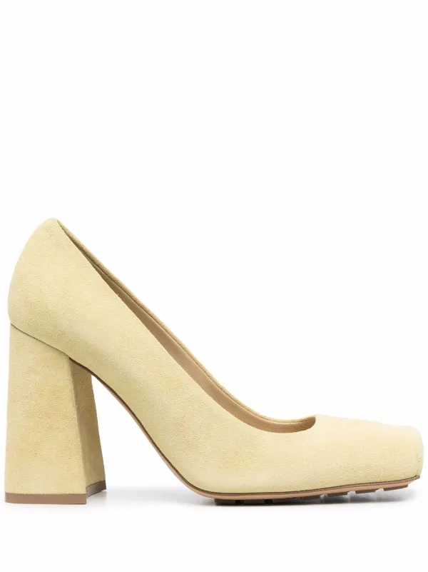 block heel square toe pumps
