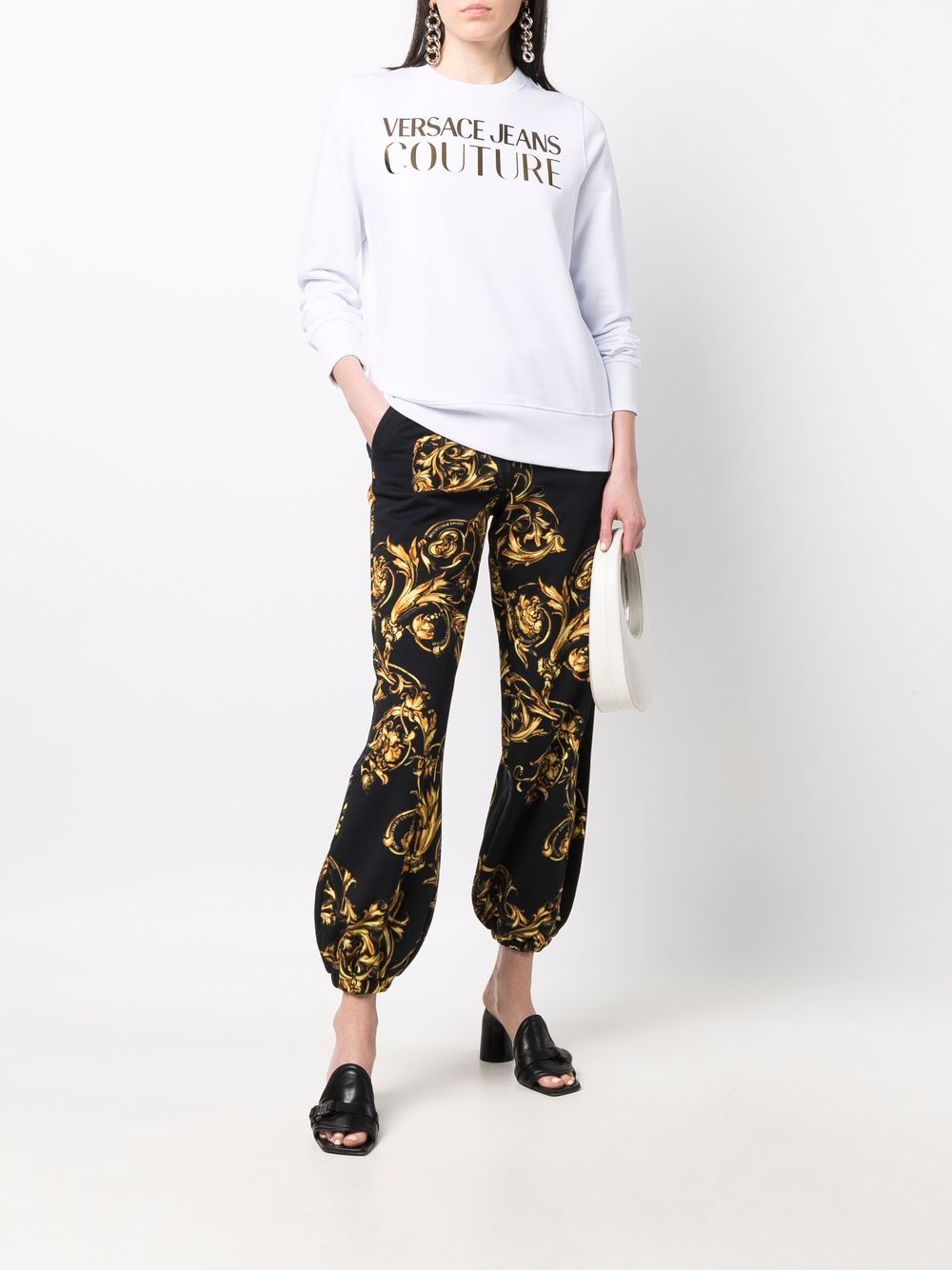 Versace Jeans Couture Sweater met logo - Wit