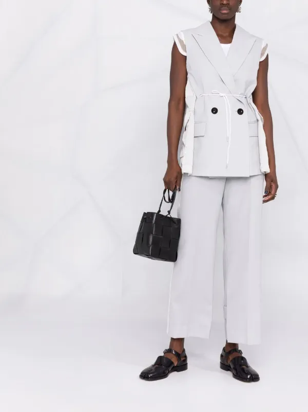 Sacai side-stripe straight-leg Trousers | Grey | FARFETCH RO