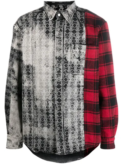 Roberto Cavalli long-sleeved patchwork shirt