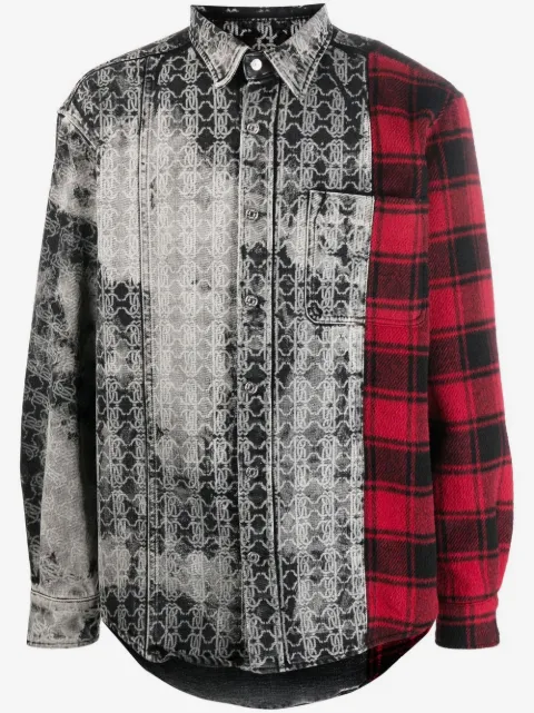 Roberto Cavalli long-sleeved patchwork shirt