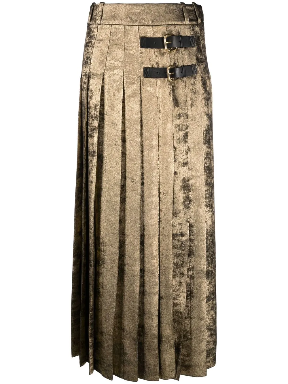 

Roberto Cavalli buckle-fastening pleated skirt - Gold