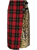 Roberto Cavalli mix-print midi skirt - Red