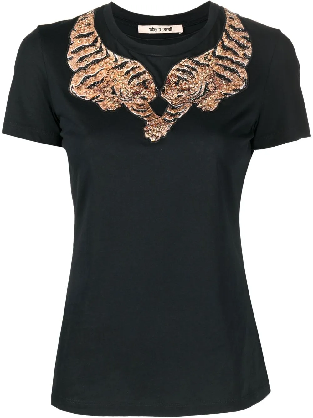 

Roberto Cavalli playera con tigre bordado - Negro