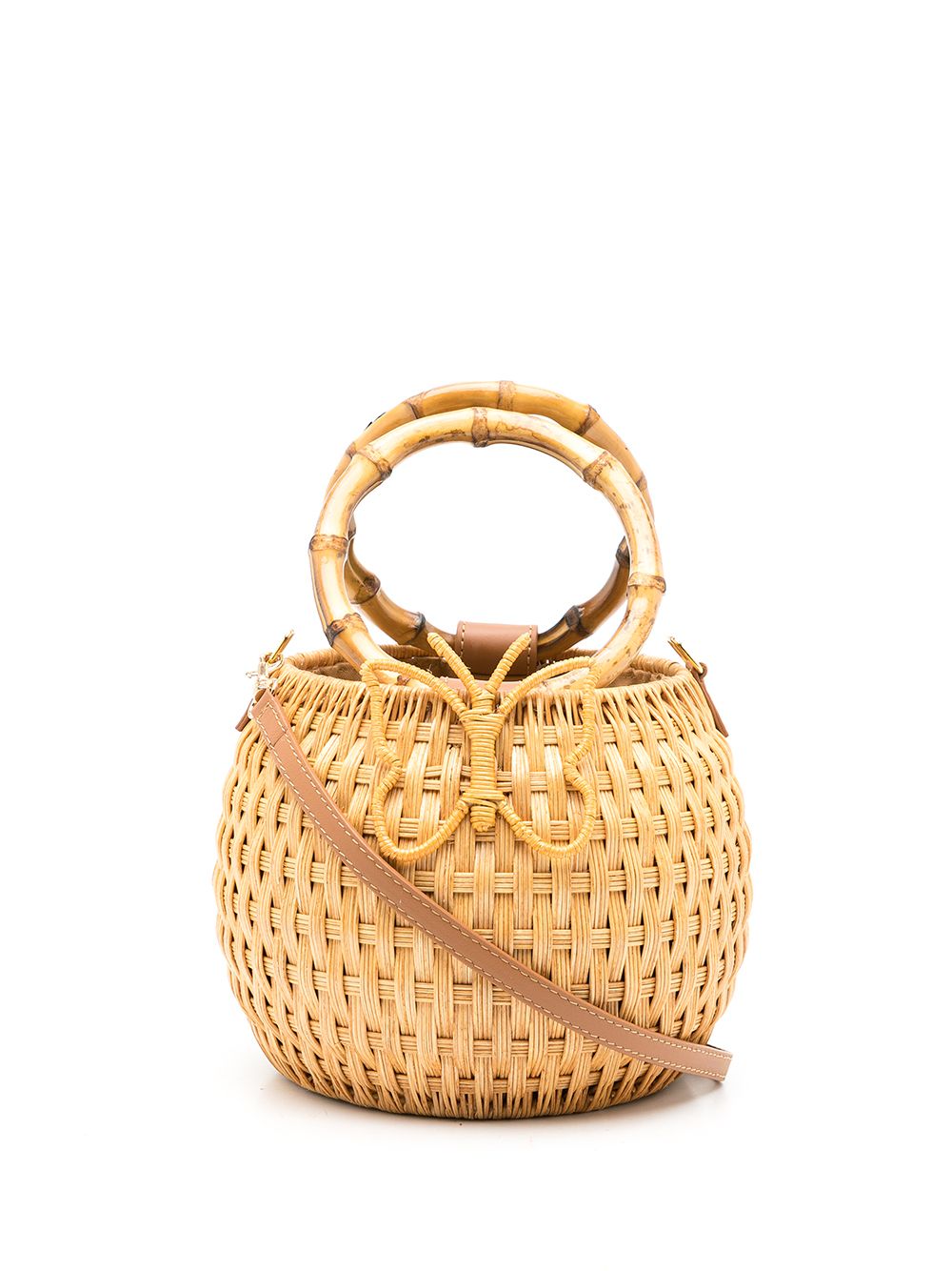 

SERPUI Kim wicker bucket bag - Neutrals