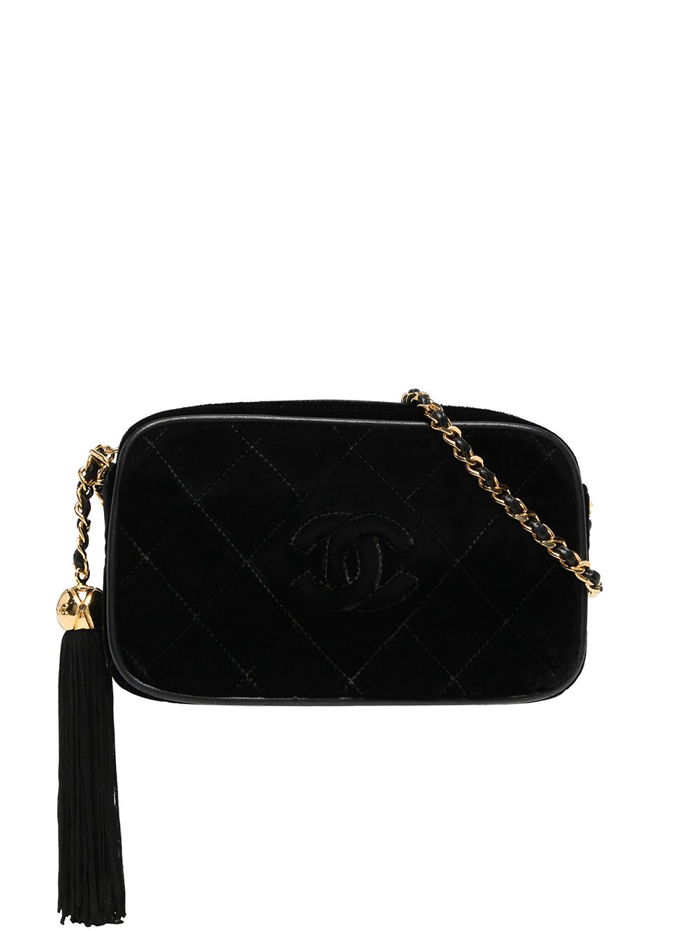 CHANEL Pre-Owned 1992 CC diamond-quilted Suede Camera Bag - Farfetch