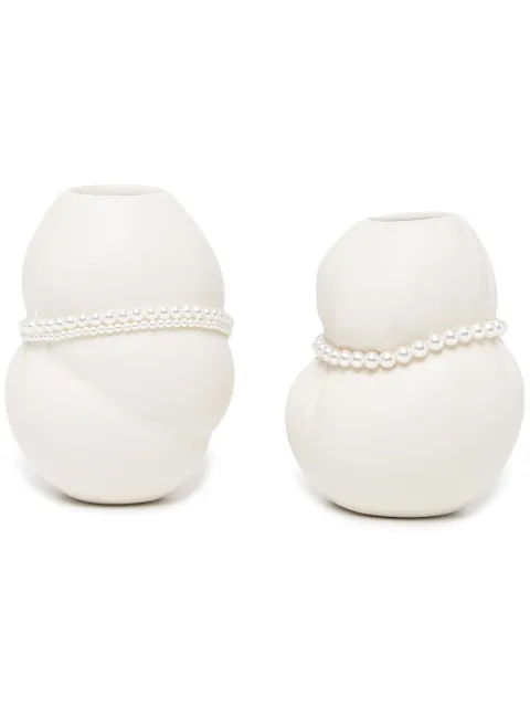 Completedworks set of two faux pearls china vases