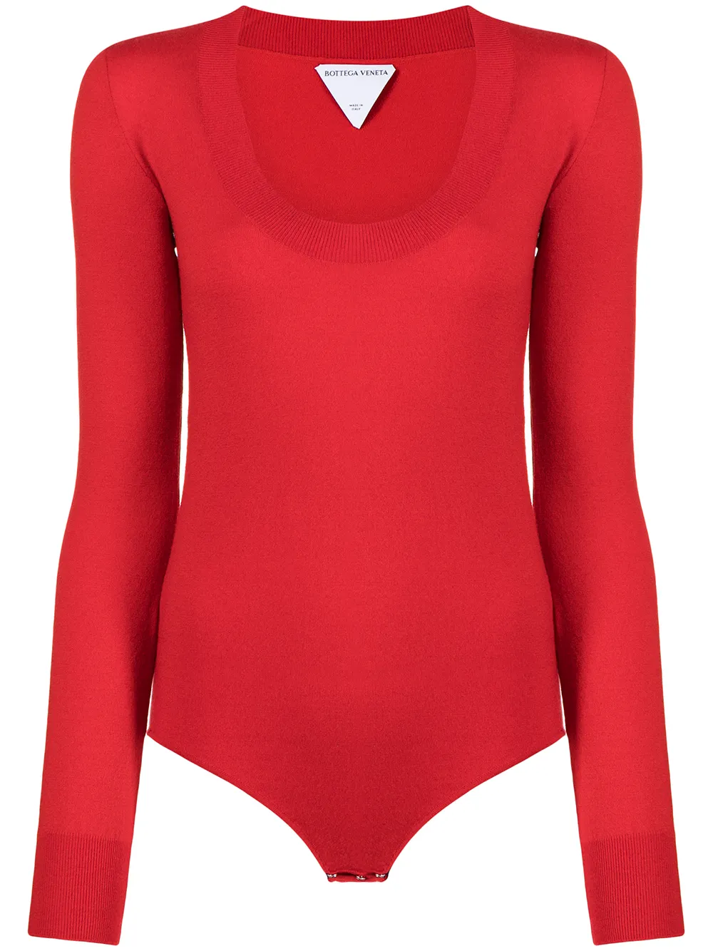 Bottega Veneta боди с длинными рукавами и U-образным вырезом