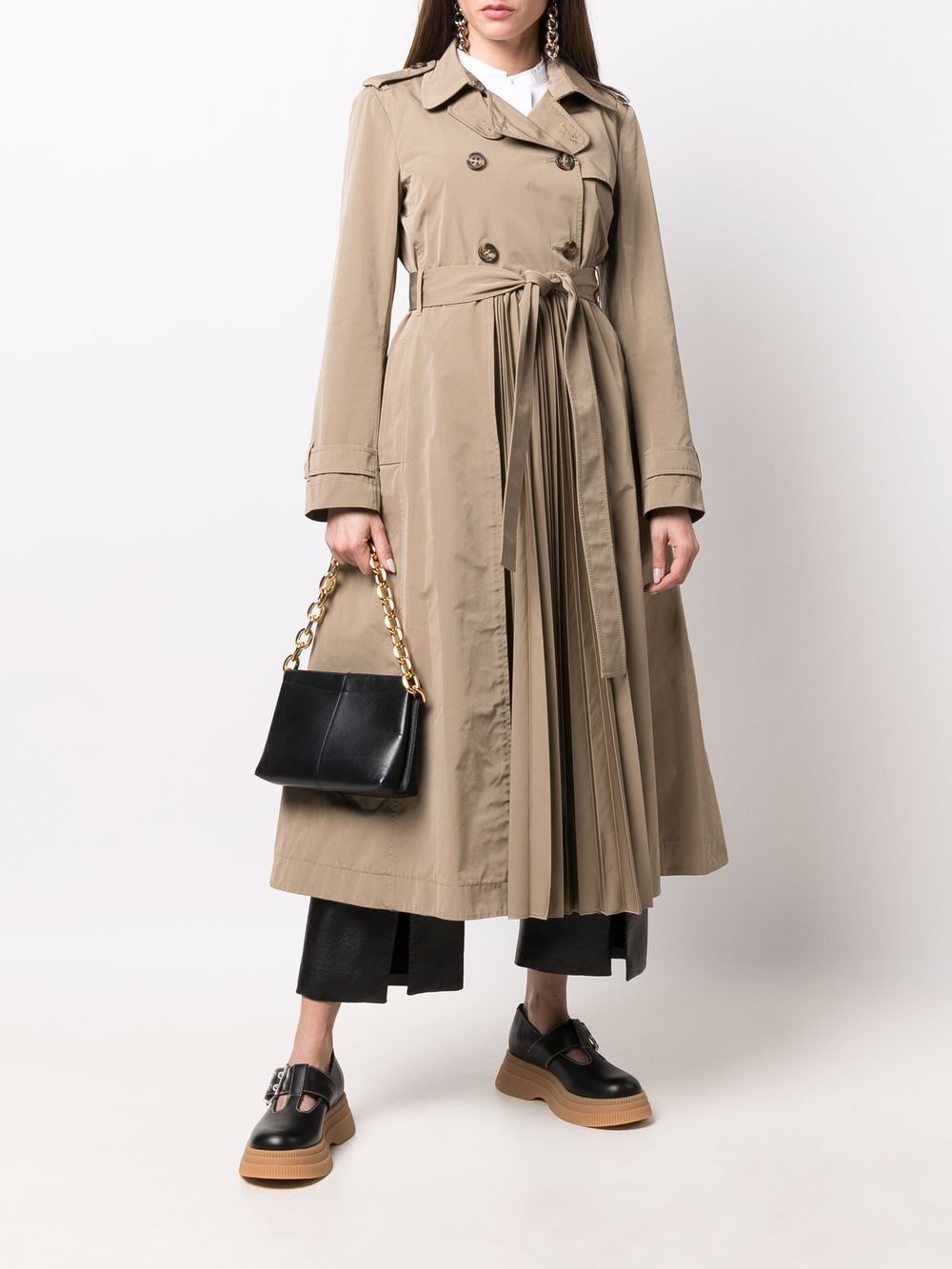 фото Red valentino double-breasted pleated trench coat