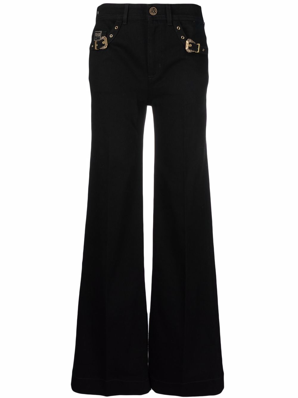 Versace Jeans Couture buckle-detail Flared Trousers - Farfetch