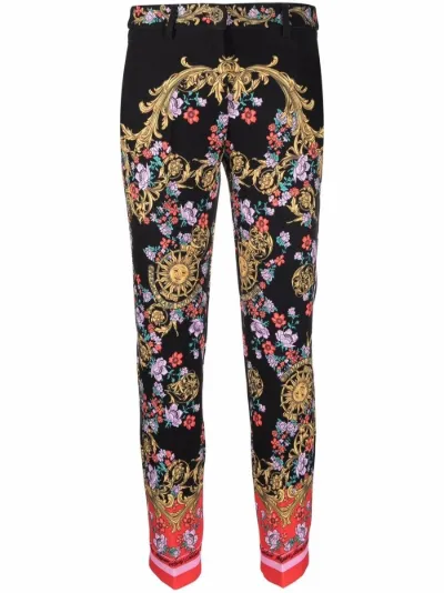 baroque print fitted trousers | Versace 