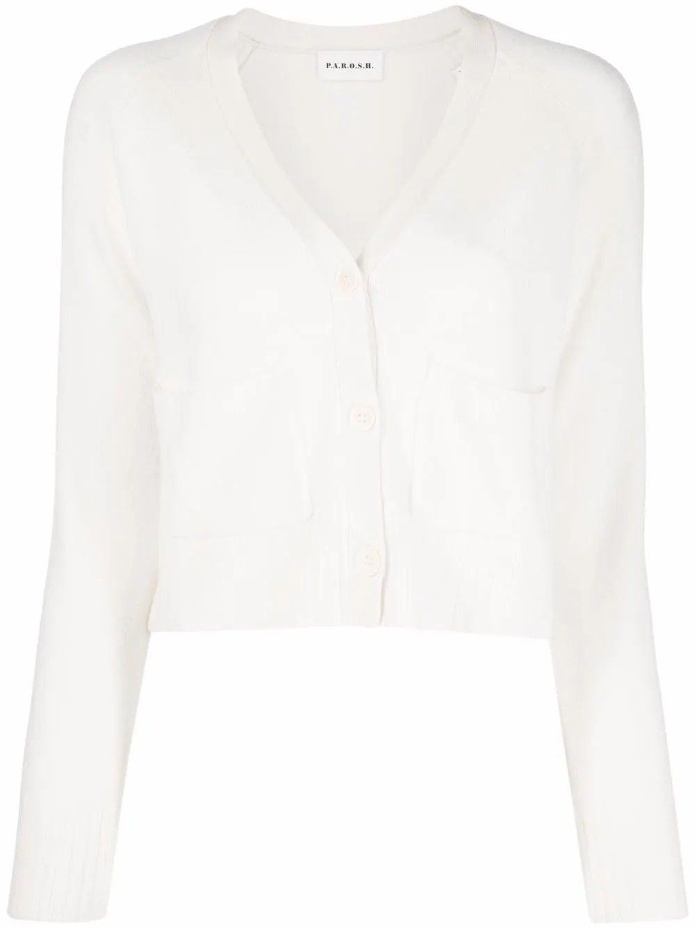 

P.A.R.O.S.H. Winnie V-neck patch-pocket cardigan - White