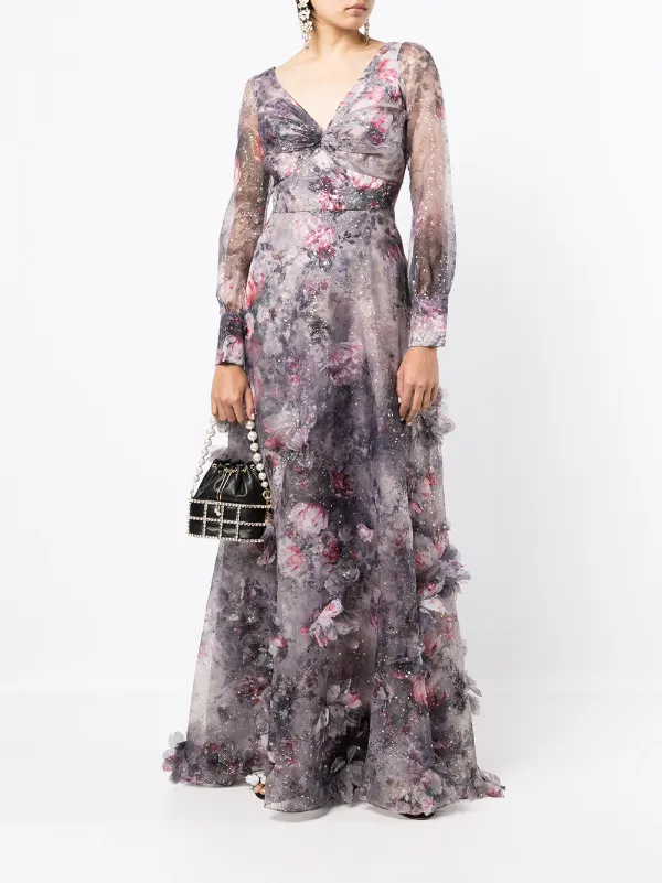 Marchesa notte shop long sleeve gown