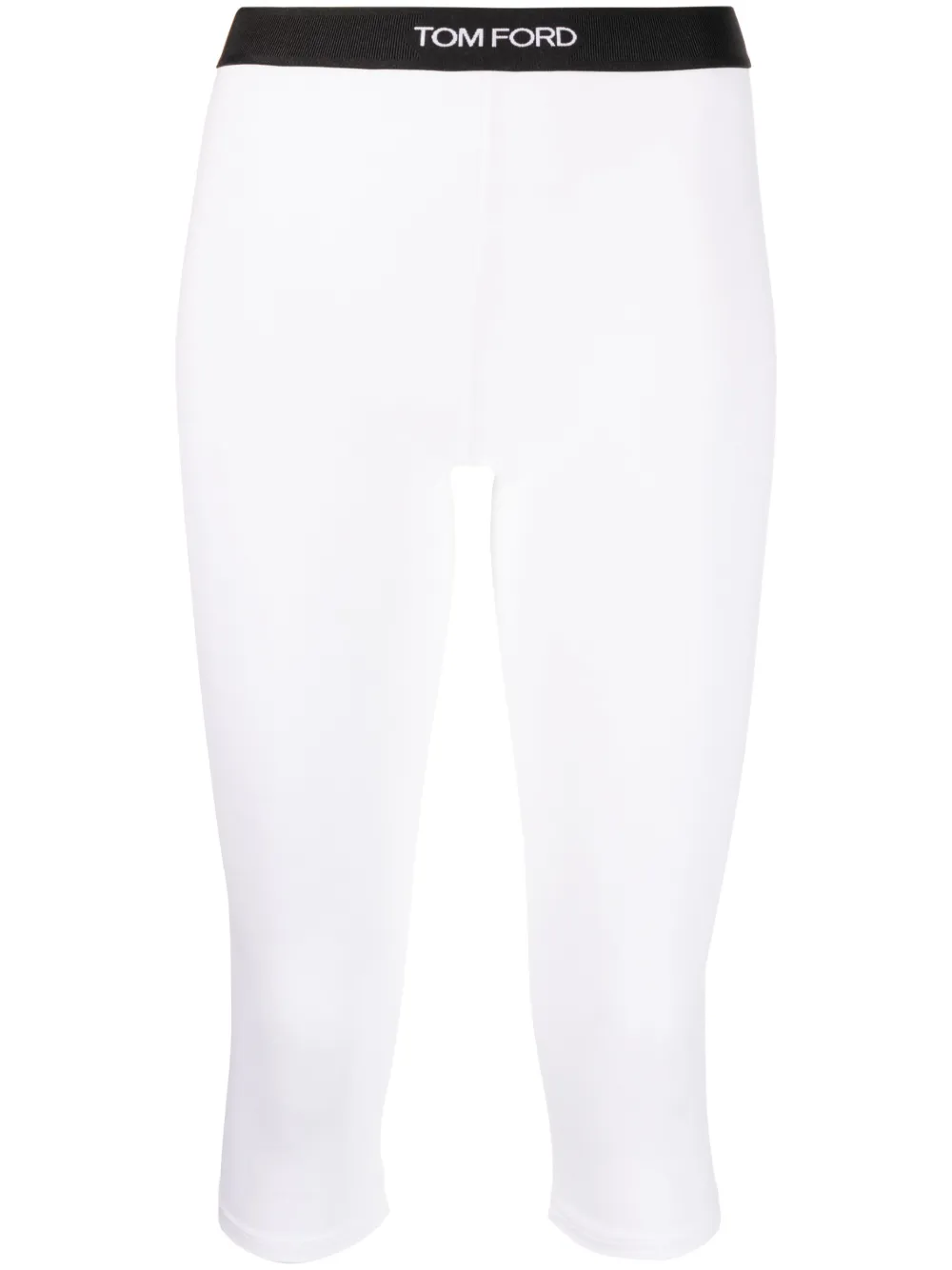 cropped logo-waistband leggings
