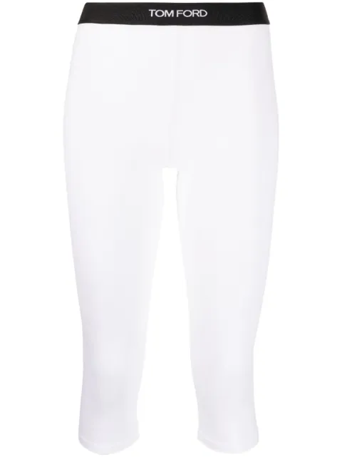 TOM FORD cropped logo-waistband leggings