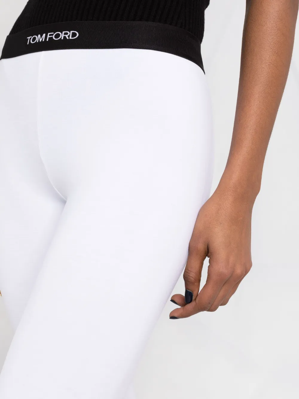 TOM FORD cropped logo-waistband leggings