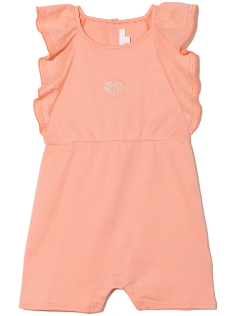 Chloé Kids طقم بشورت وتطريز شعار الماركة