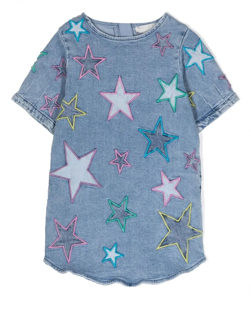

Stella McCartney Kids vestido de mezclilla con parches de estrella - Azul