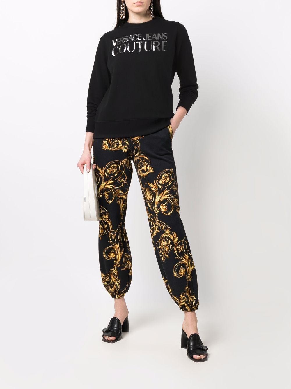 Image 2 of Versace Jeans Couture logo crew-neck sweatshirt