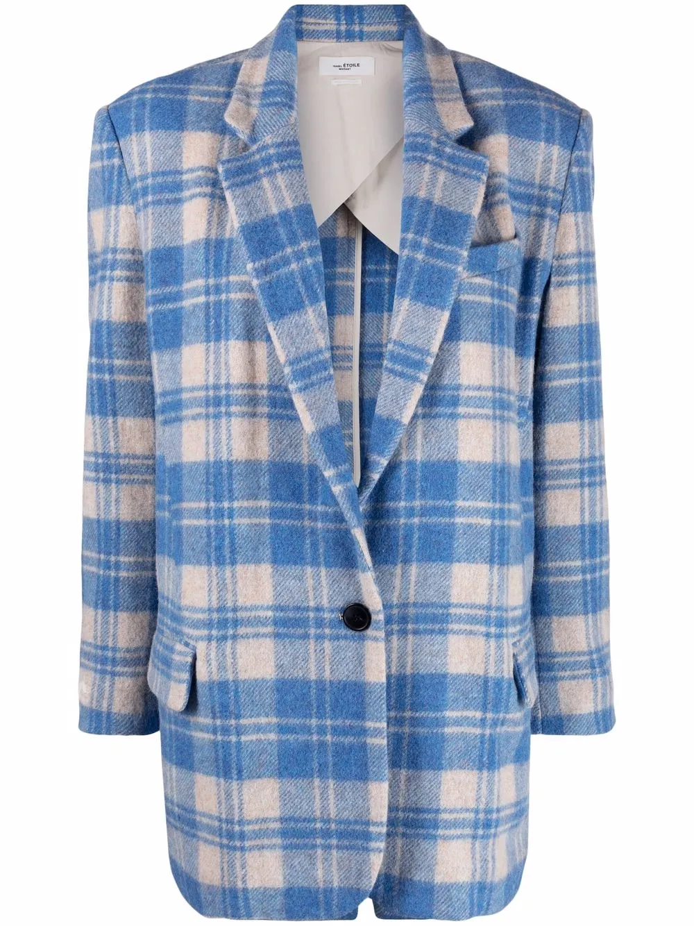 

Isabel Marant Étoile wool-blend plaid blazer - Blue