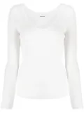 P.A.R.O.S.H. ribbed-knit V-neck jumper - White
