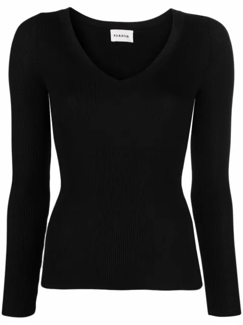 P.A.R.O.S.H. top de tejido fino con cuello en V