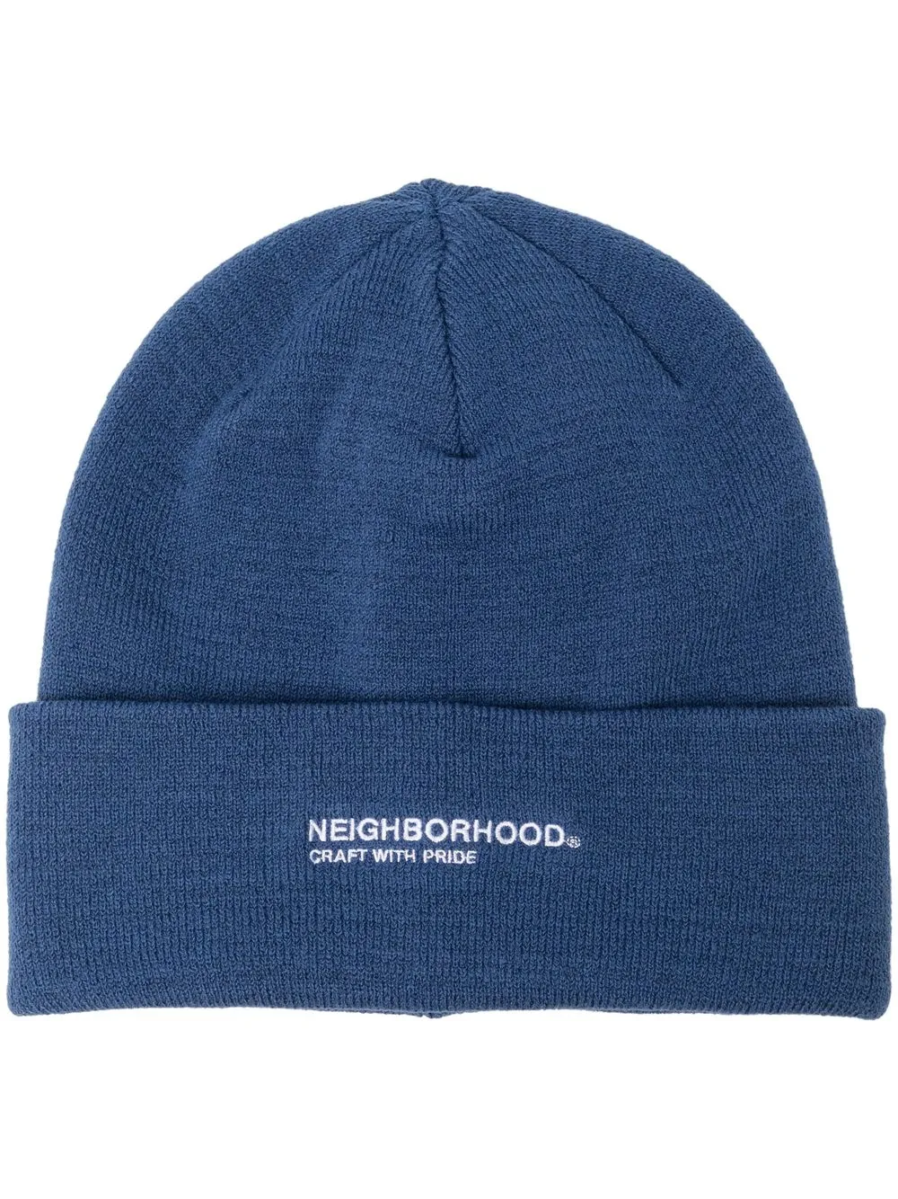 

Neighborhood embroidered-logo knit hat - Blue