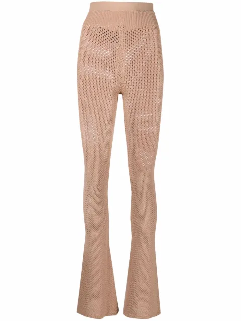 perforated knitted trousers