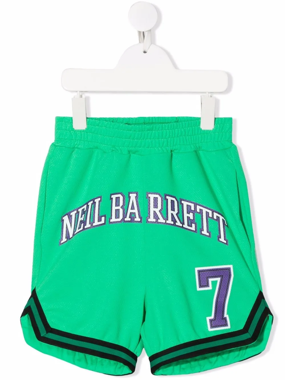 neil barrett kids short de sport à logo imprimé - vert