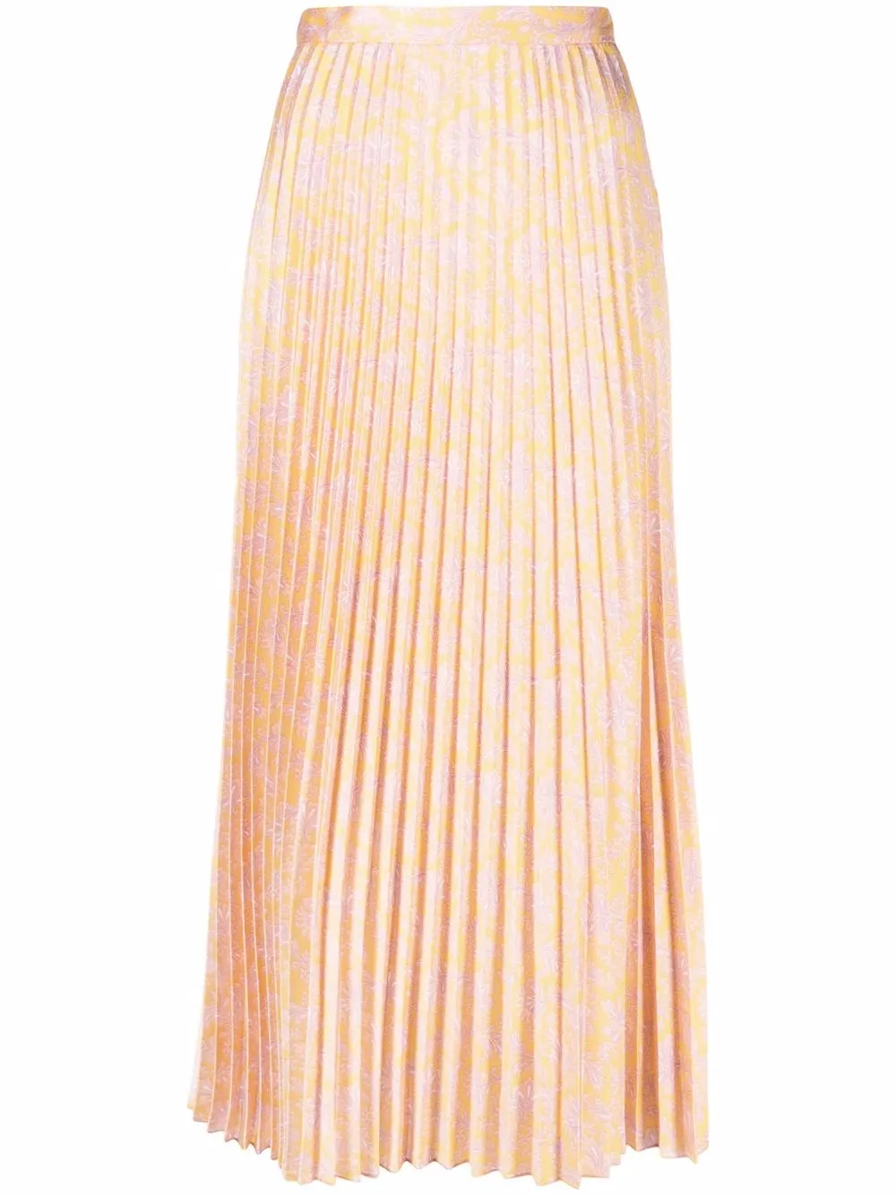 

SANDRO paisley-print pleated midi skirt - Yellow