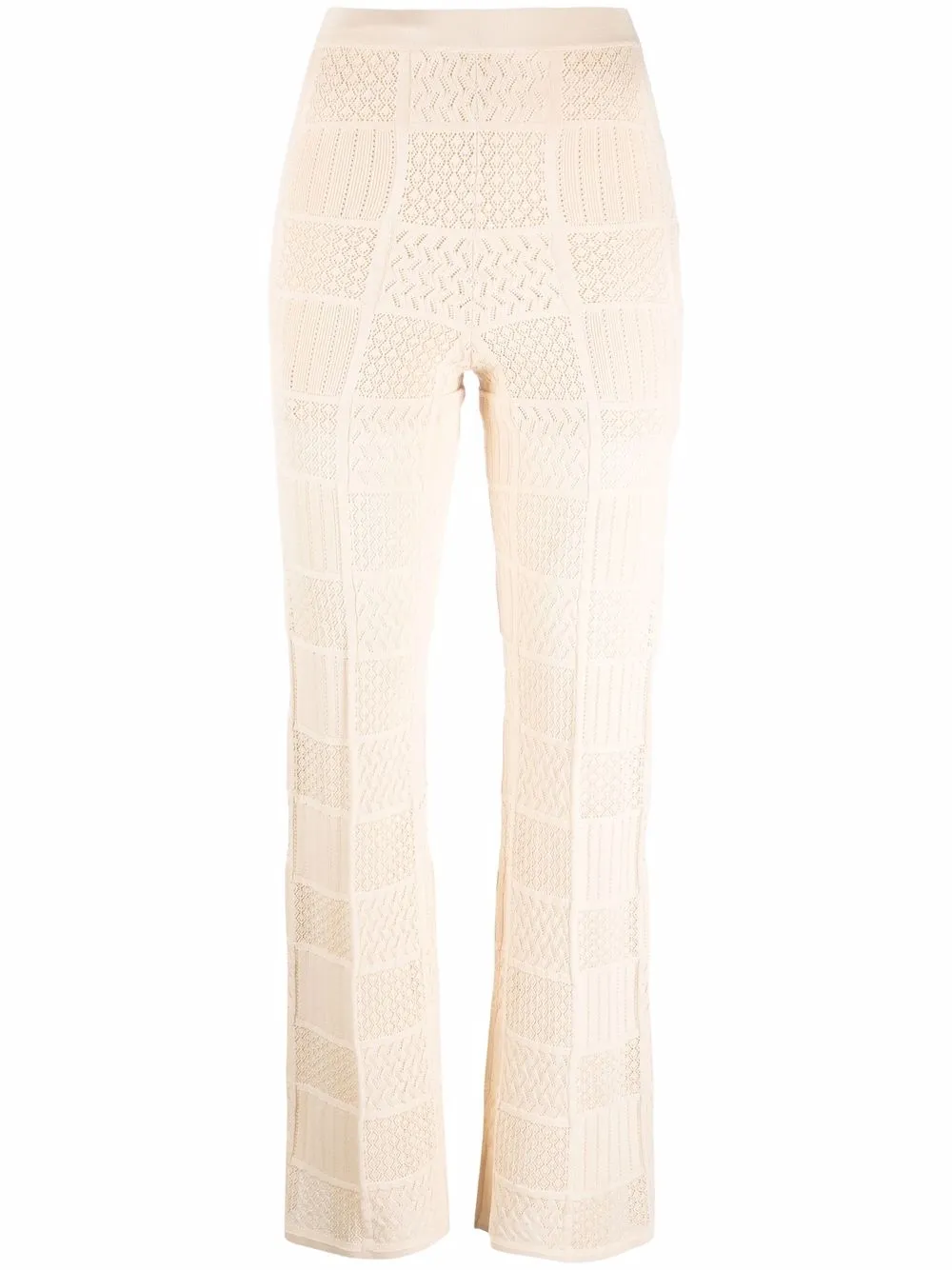 

SANDRO flared knitted trousers - Neutrals