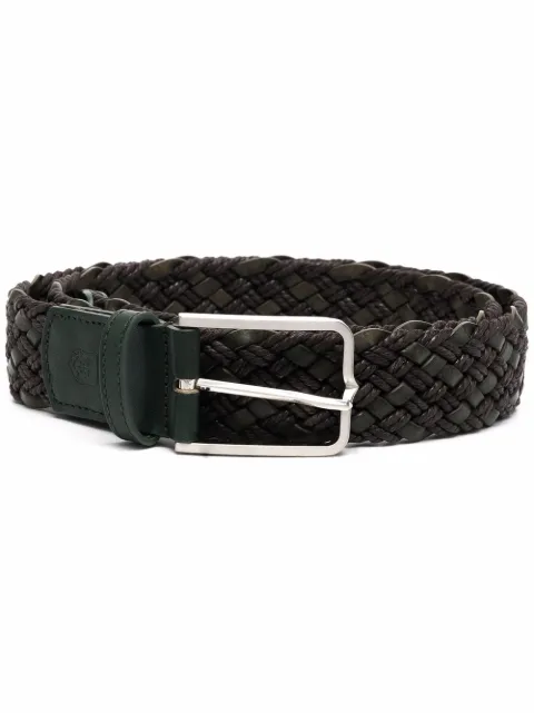 corneliani 编织皮质扣环腰带