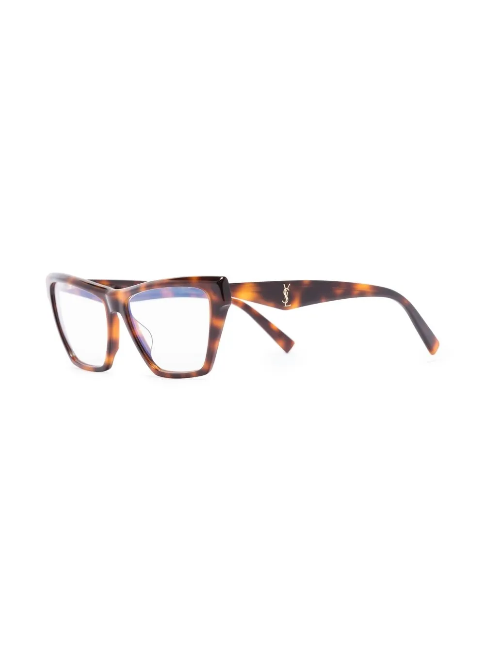 Saint Laurent Eyewear tortoiseshell-effect cat eye-frame glasses | Image 2