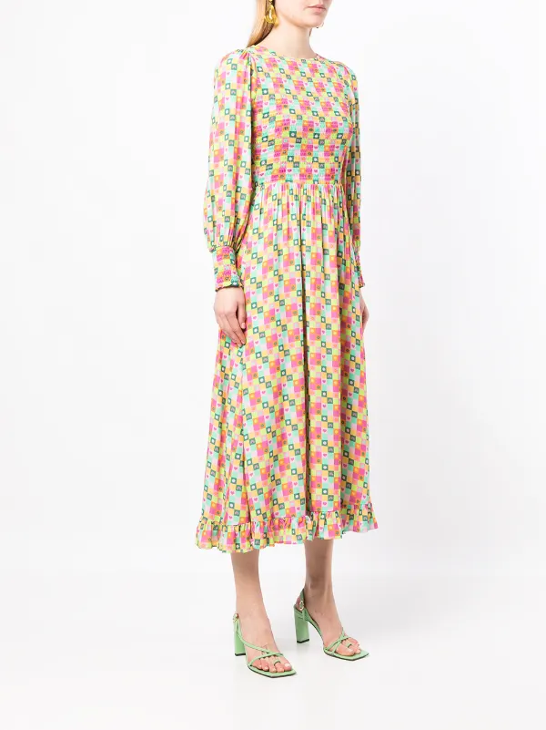 Olivia Rubin Checked long-sleeve Smock 