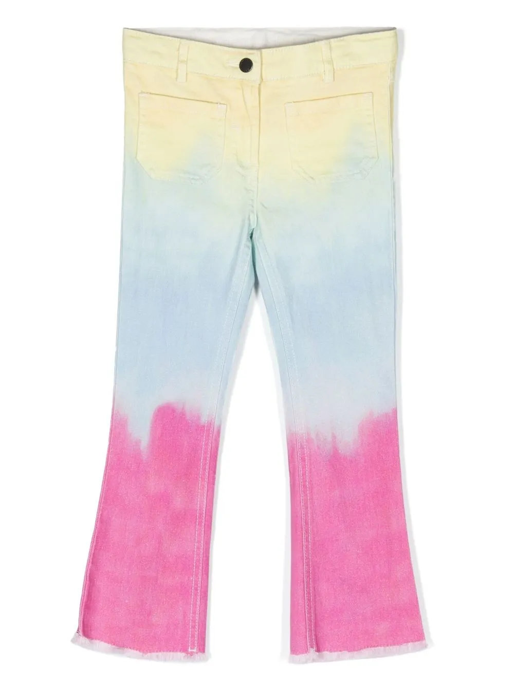 Stella McCartney Kids jeans acampanados con estampado tie-dye - Amarillo