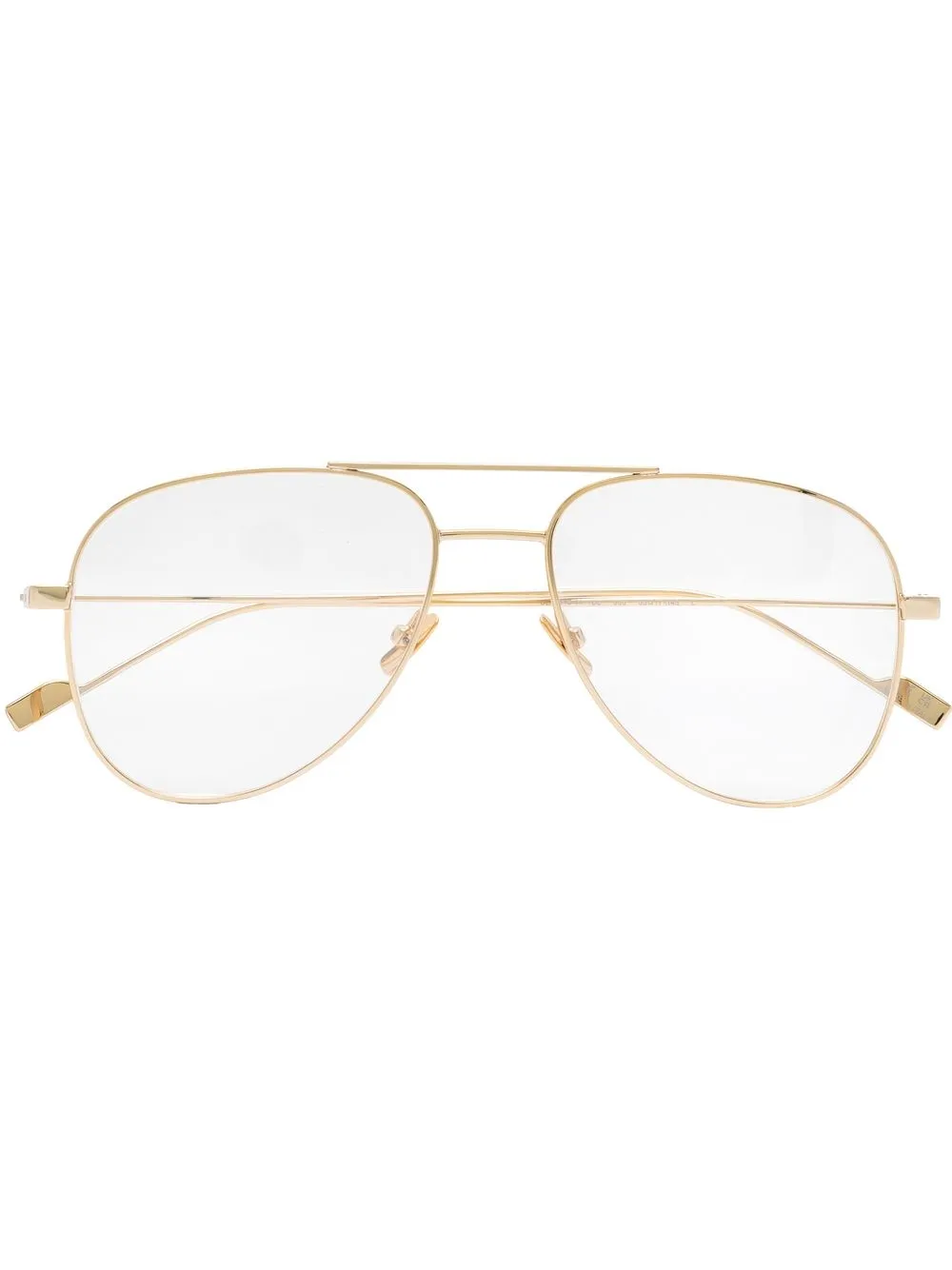 

Saint Laurent Eyewear lentes con armazón ovalada y logo grabado - Dorado