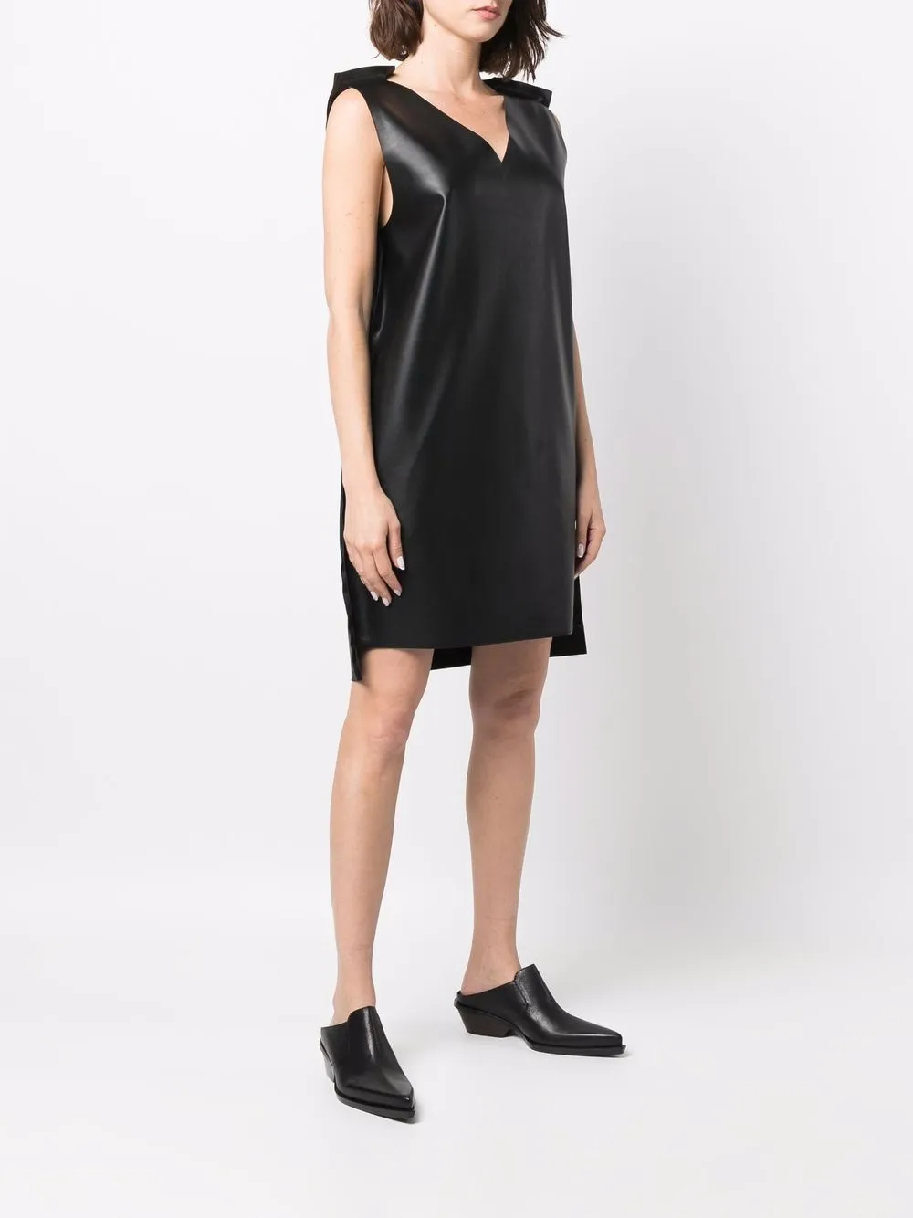 MM6 Maison Margiela leatherlook Shirt Dress Farfetch