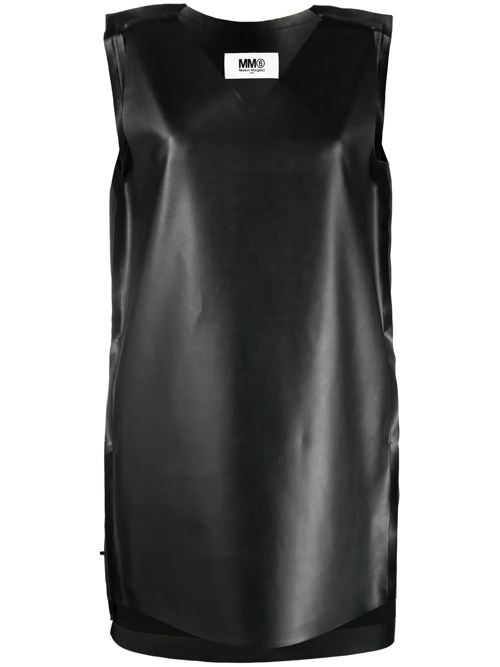 

MM6 Maison Margiela leather-look shirt dress - Black