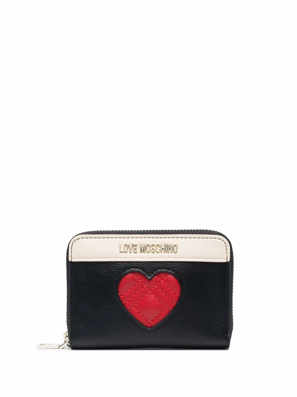 heart-patch zip-up wallet