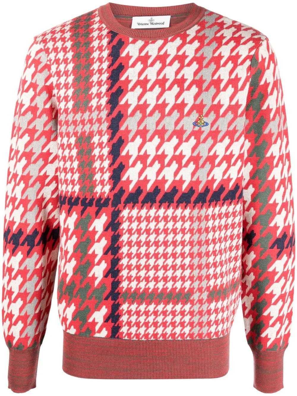 

Vivienne Westwood suéter tejido con motivo pied de poule - Rojo