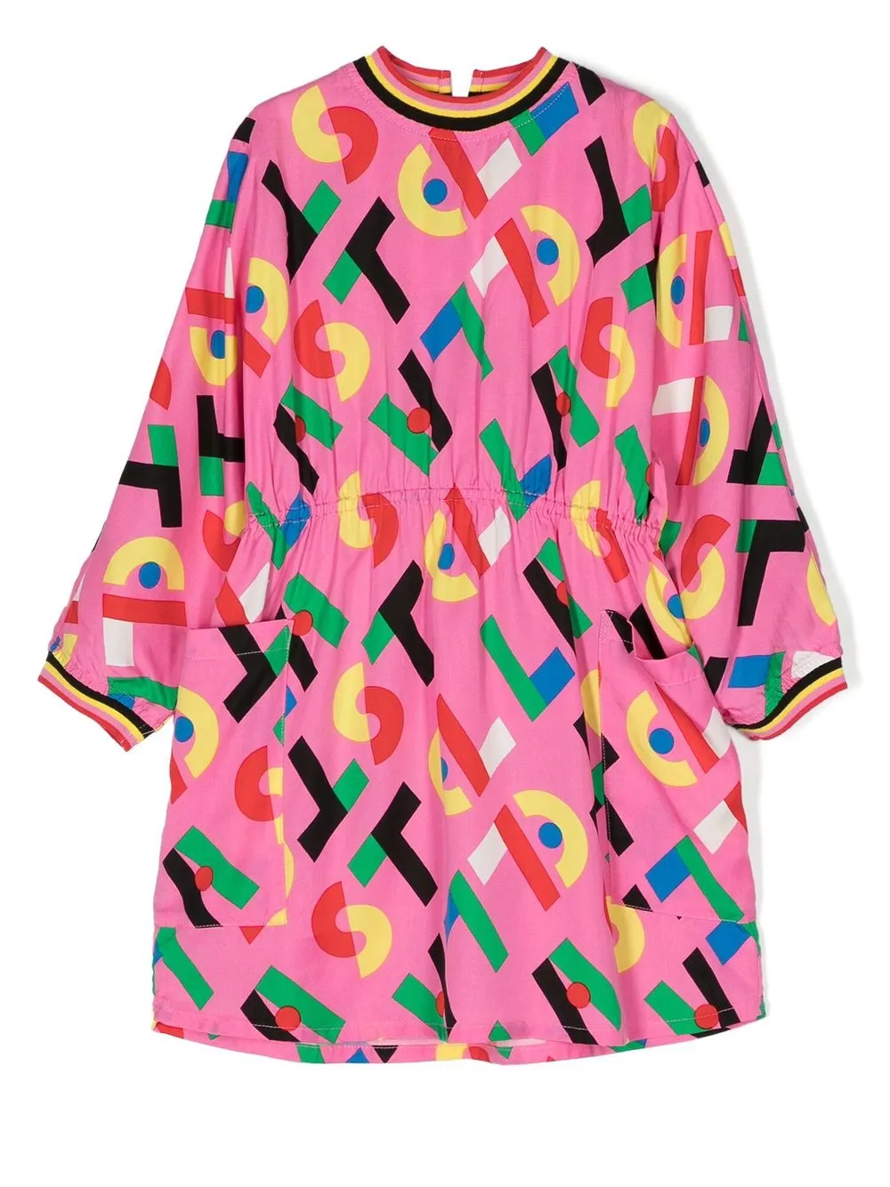 

Stella McCartney Kids vestido con logo estampado - Rosado