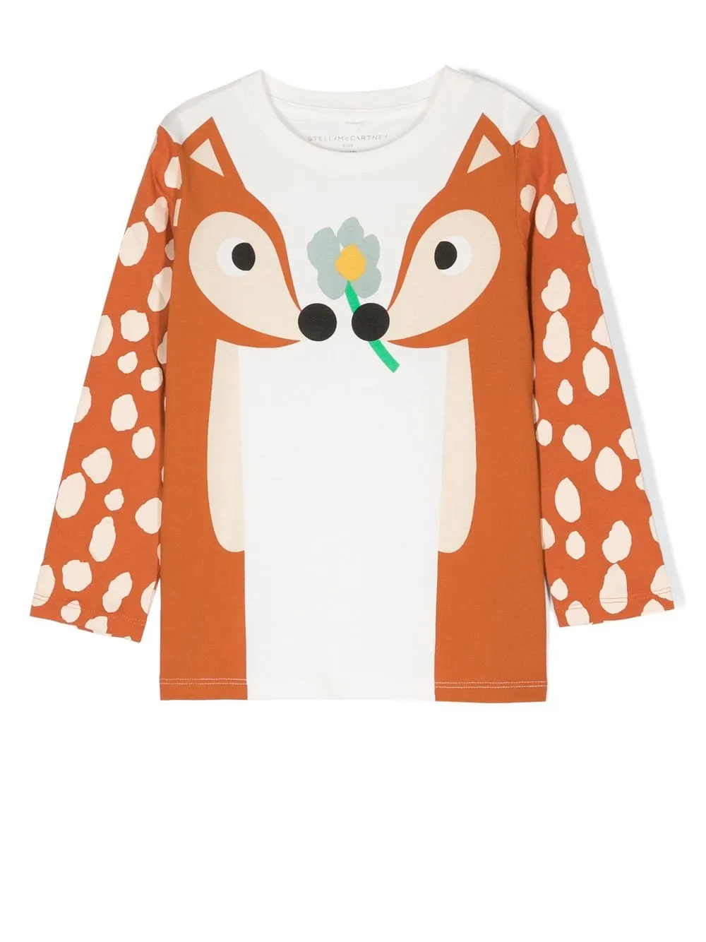 

Stella McCartney Kids playera con ciervo estampado - Blanco
