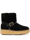 Tod's platform shearling boots - Black