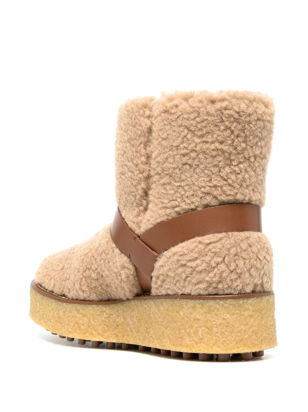 shearling platform boots