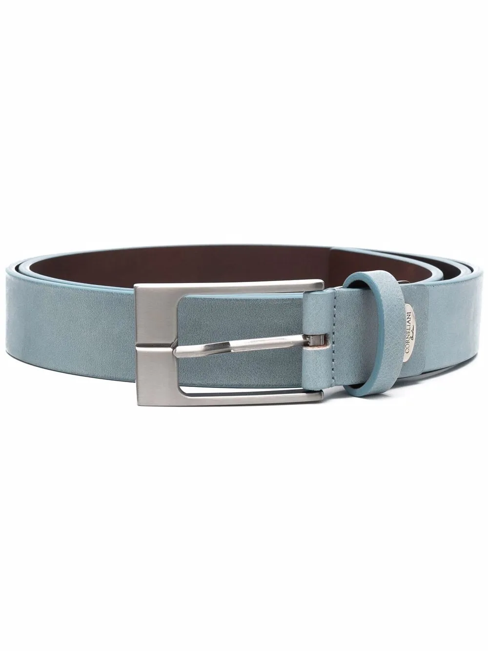 metallic leather buckle belt