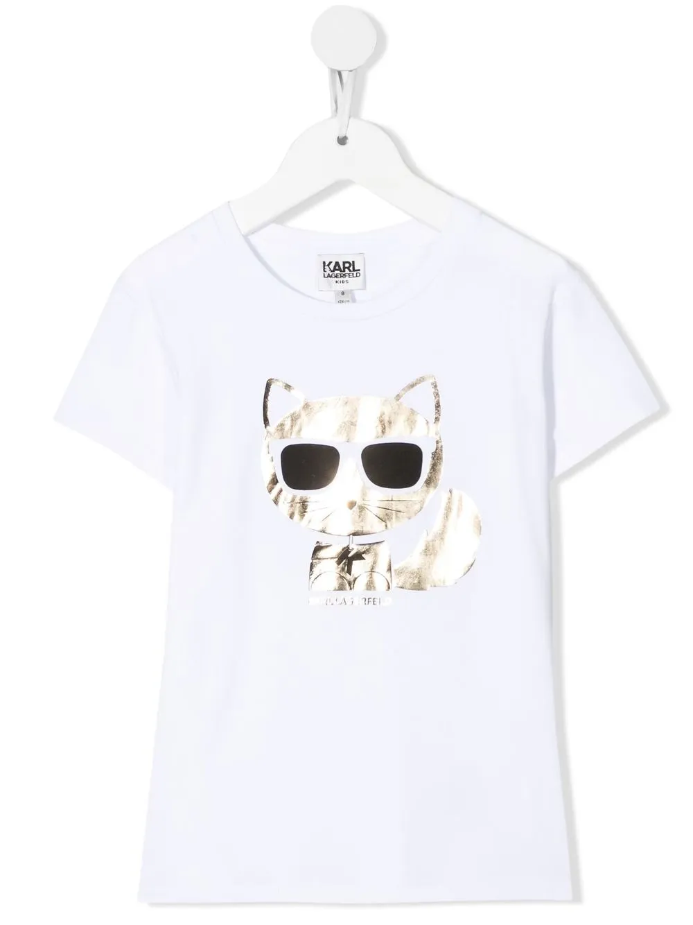 

Karl Lagerfeld Kids playera Choupette metalizada - Blanco