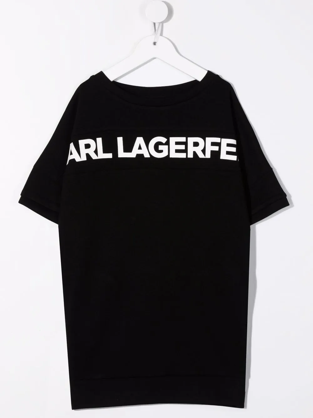 karl lagerfeld kids robe-sweat à logo imprimé - noir